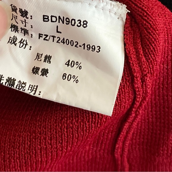 Red Cardigan Fitted Silhouette Metal Accents Multi Media Design - Picture 5 of 11